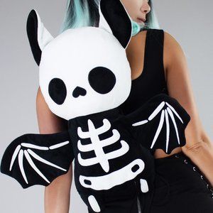Sleepyville Critters X Skeleton Bat Plush Backpack